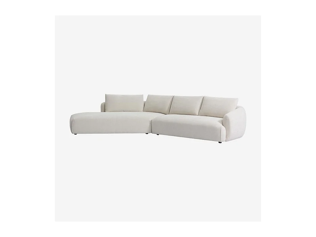 Habitat - Canapé d'angle gauche en tissu garni de plumes - Beige - Nizida