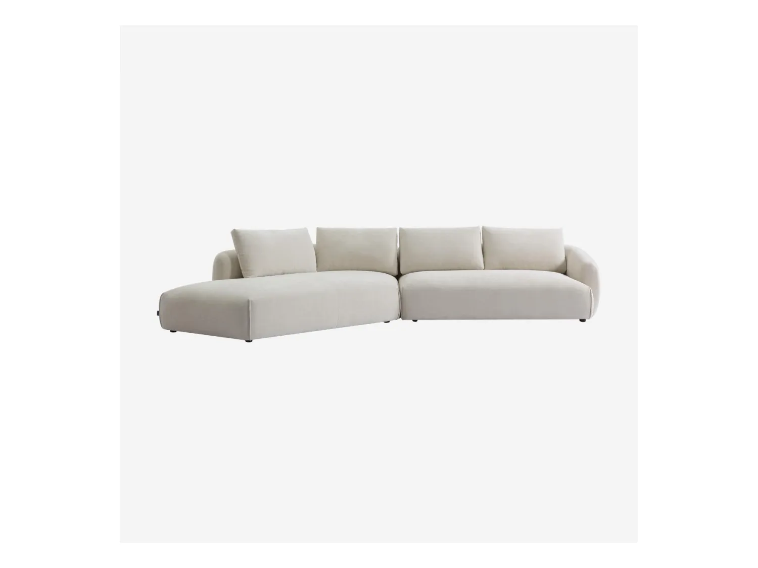 Habitat - Canapé d'angle gauche en tissu garni de plumes - Beige - Nizida