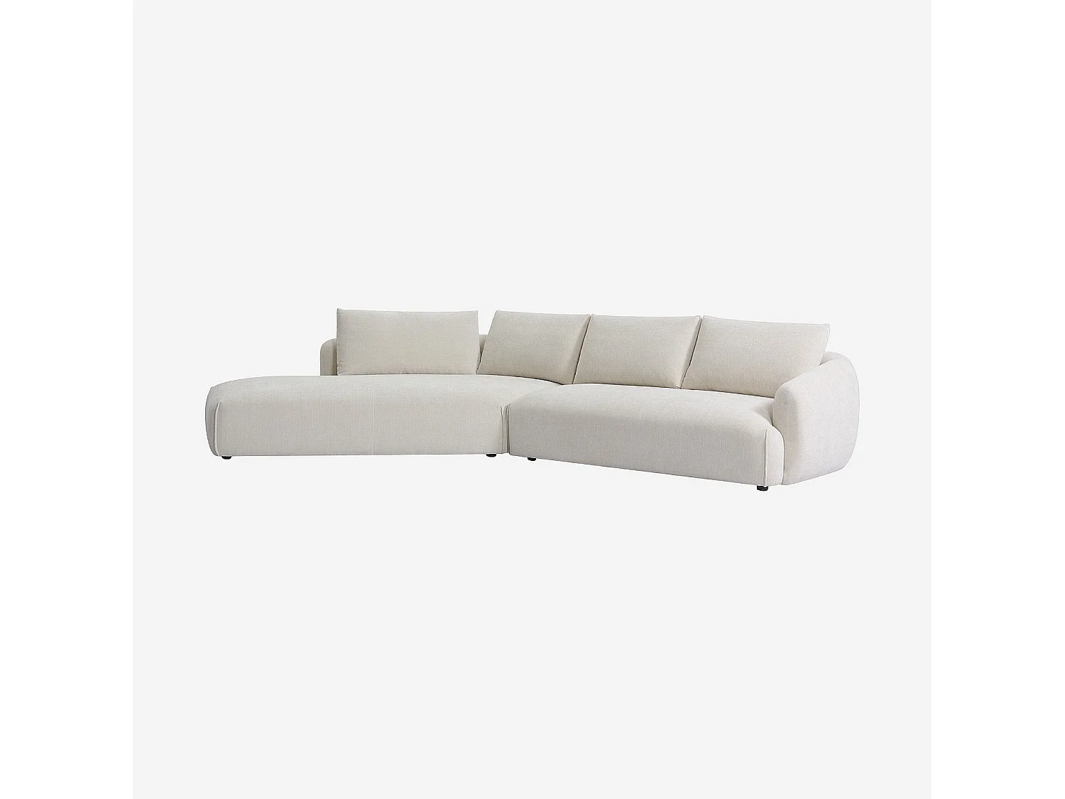 Habitat - Canapé d'angle gauche en tissu garni de plumes - Beige - Nizida