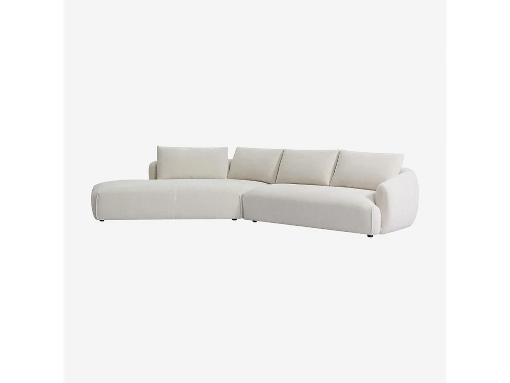 Habitat - Canapé d'angle gauche en tissu garni de plumes - Beige - Nizida