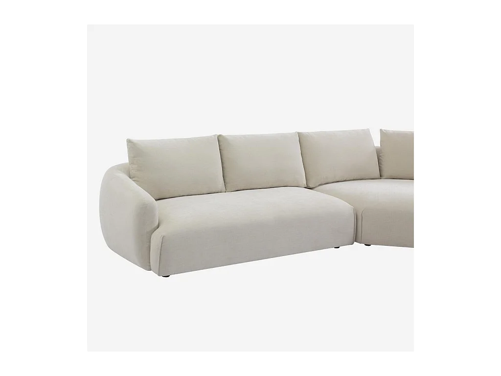 Habitat - Canapé d'angle droit en tissu garni de plumes - Beige - Nizida