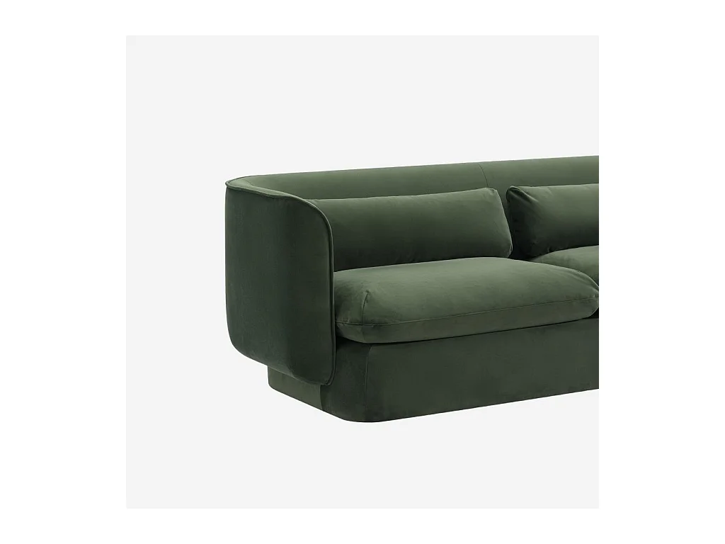 Habitat - Canapé 3 places en tissu garni de plumes - Vert kaki - Kalmia