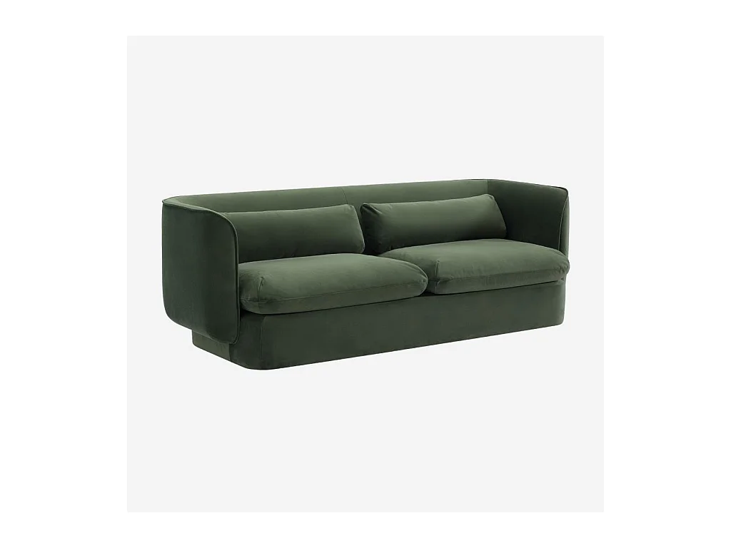 Habitat - Canapé 3 places en tissu garni de plumes - Vert kaki - Kalmia