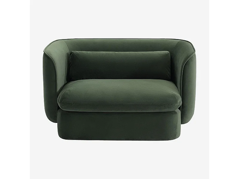 Habitat - Fauteuil en tissu garni de plumes  - Vert kaki - Kalmia