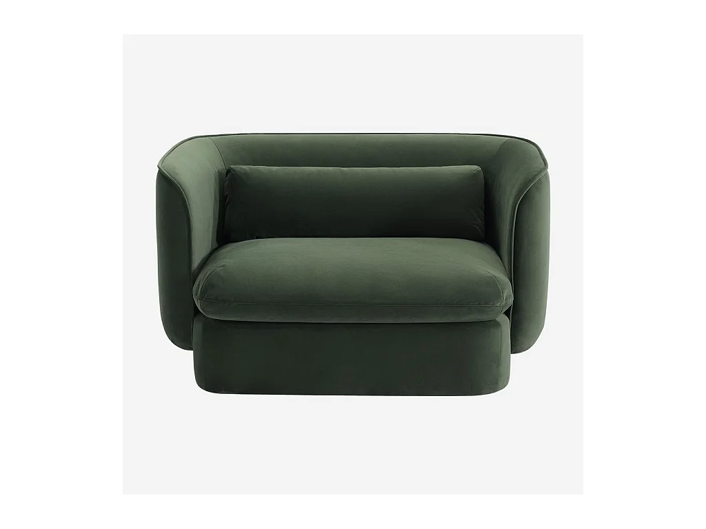 Habitat - Fauteuil en tissu garni de plumes  - Vert kaki - Kalmia
