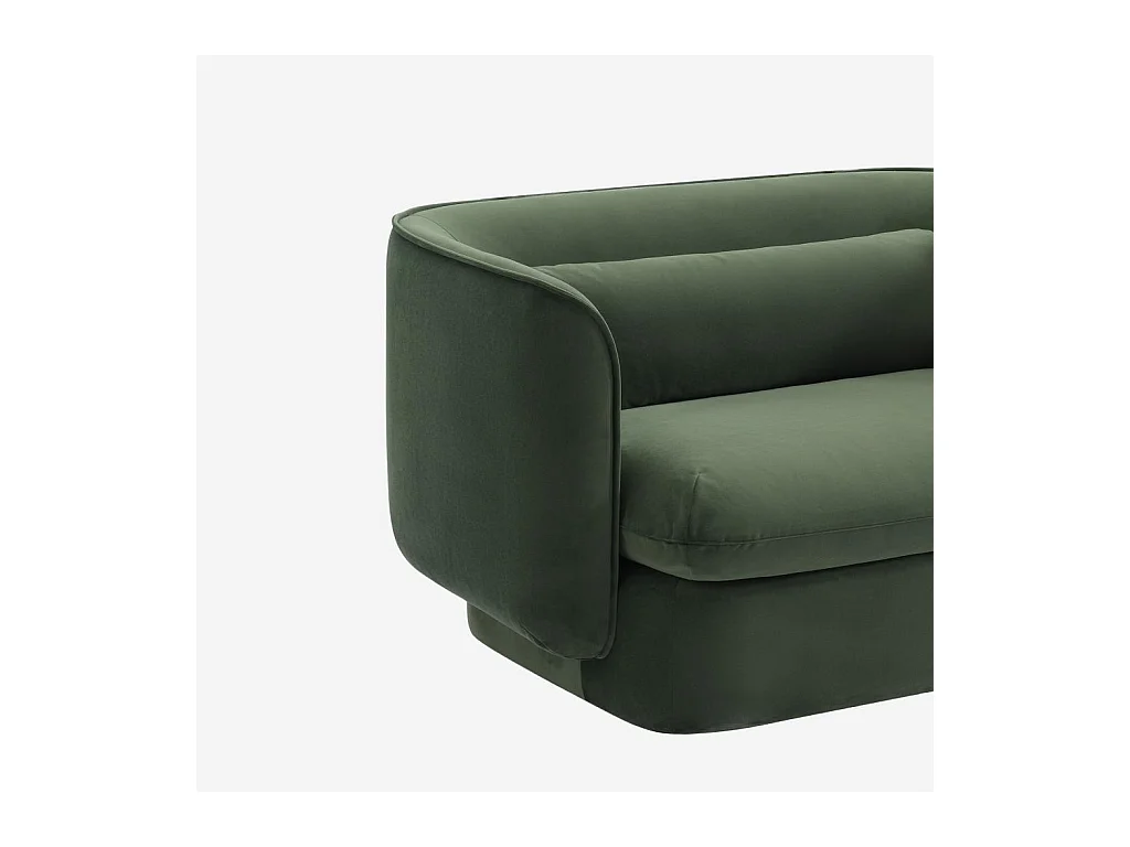 Habitat - Fauteuil en tissu garni de plumes  - Vert kaki - Kalmia