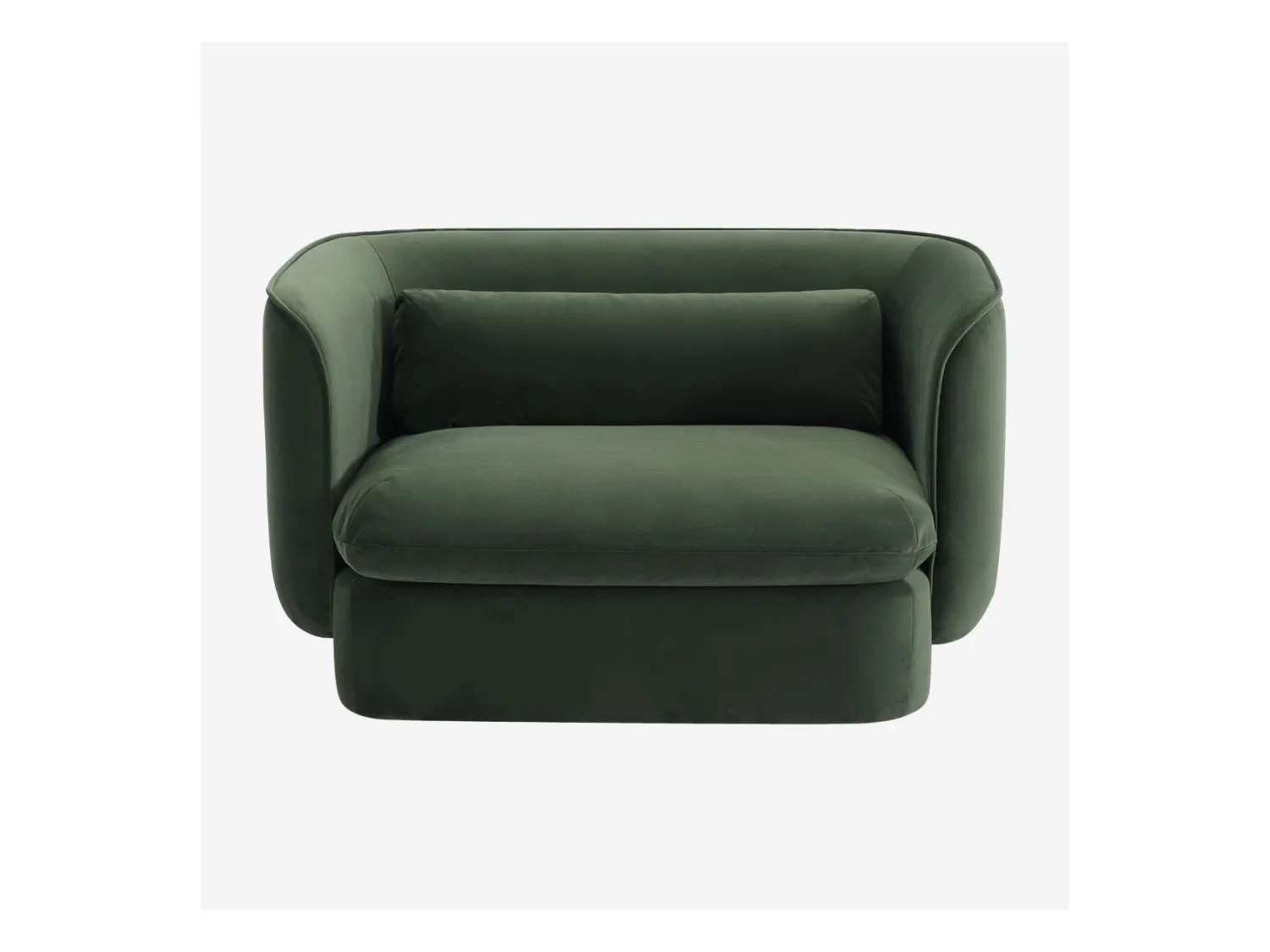 Habitat - Fauteuil en tissu garni de plumes  - Vert kaki - Kalmia