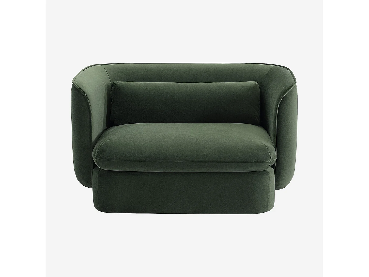 Habitat - Fauteuil en tissu garni de plumes  - Vert kaki - Kalmia