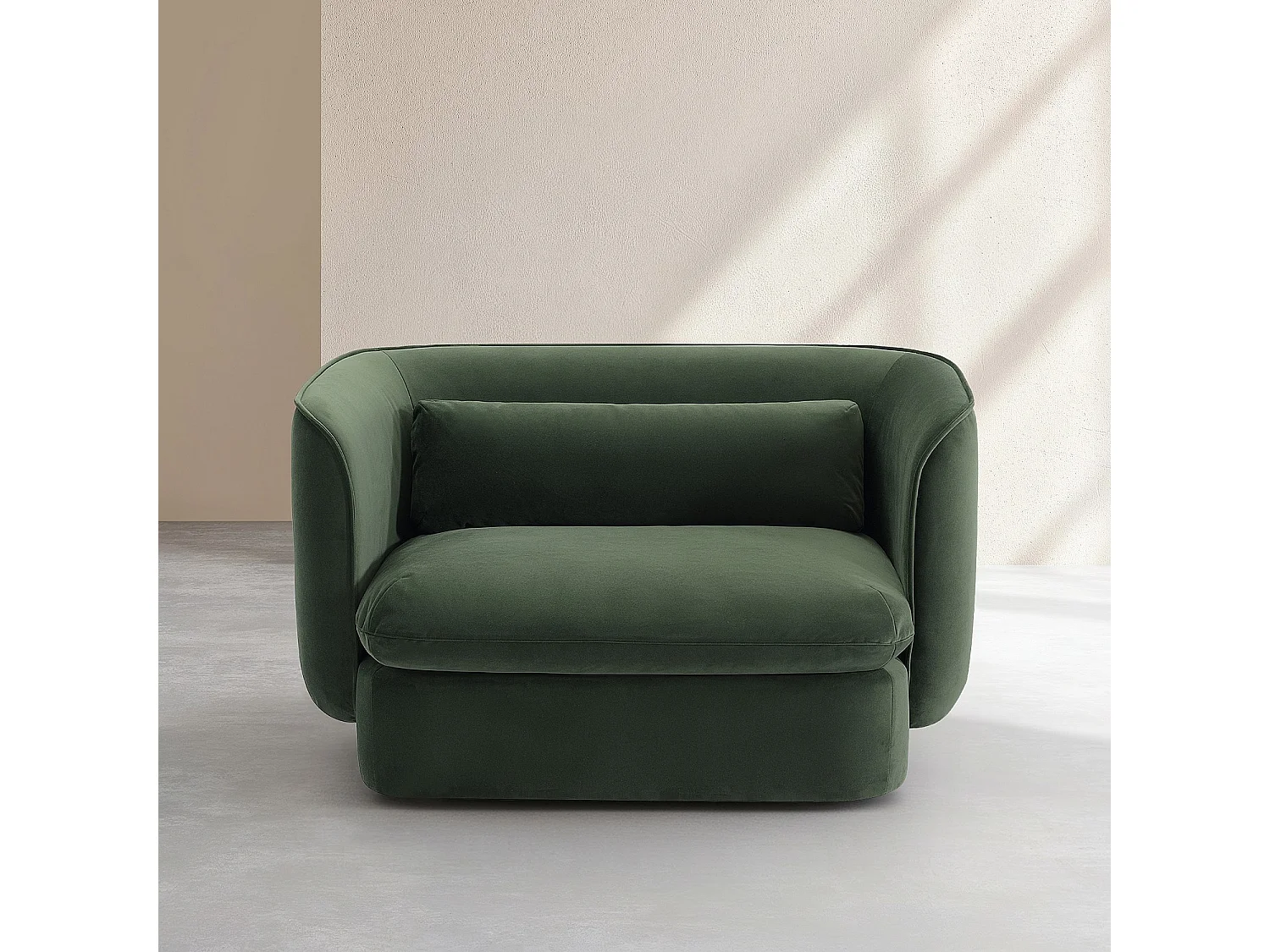 Habitat - Fauteuil en tissu garni de plumes  - Vert kaki - Kalmia