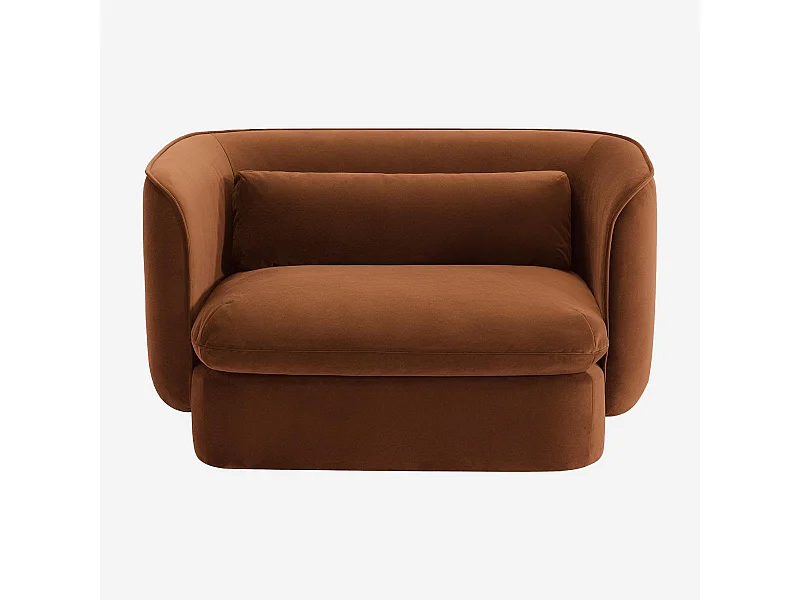 Habitat - Fauteuil en tissu garni de plumes - Terracotta - Kalmia