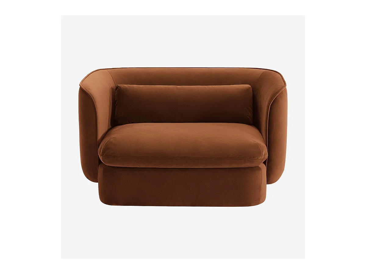 Habitat - Fauteuil en tissu garni de plumes - Terracotta - Kalmia