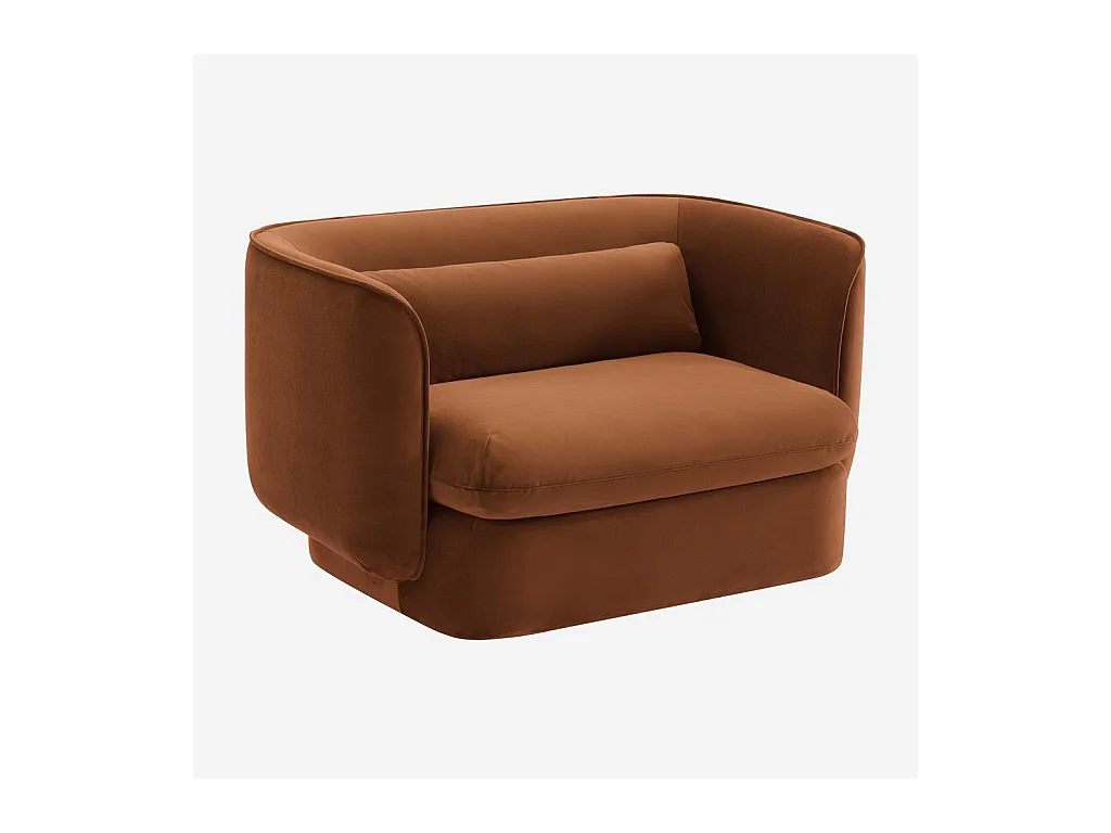 Habitat - Fauteuil en tissu garni de plumes - Terracotta - Kalmia