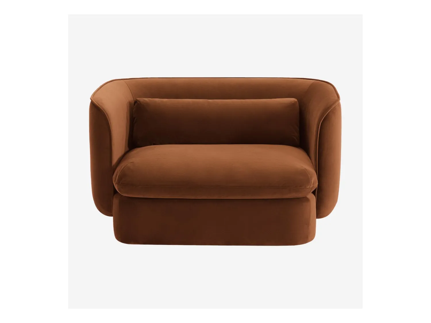 Habitat - Fauteuil en tissu garni de plumes - Terracotta - Kalmia