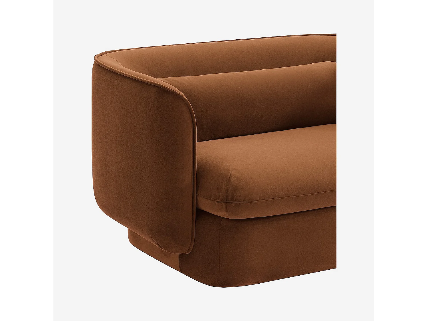 Fauteuil en tissu garni de plumes - Terracotta