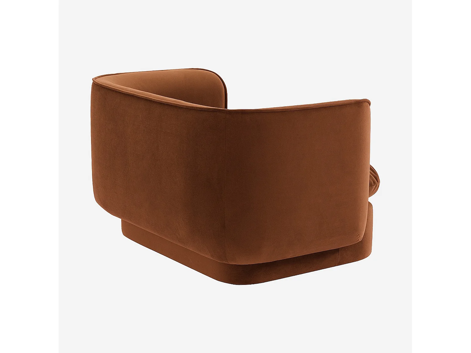 Fauteuil en tissu garni de plumes - Terracotta