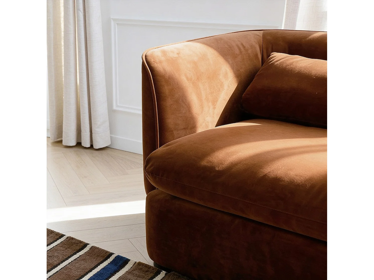 Habitat - Fauteuil en tissu garni de plumes - Terracotta - Kalmia
