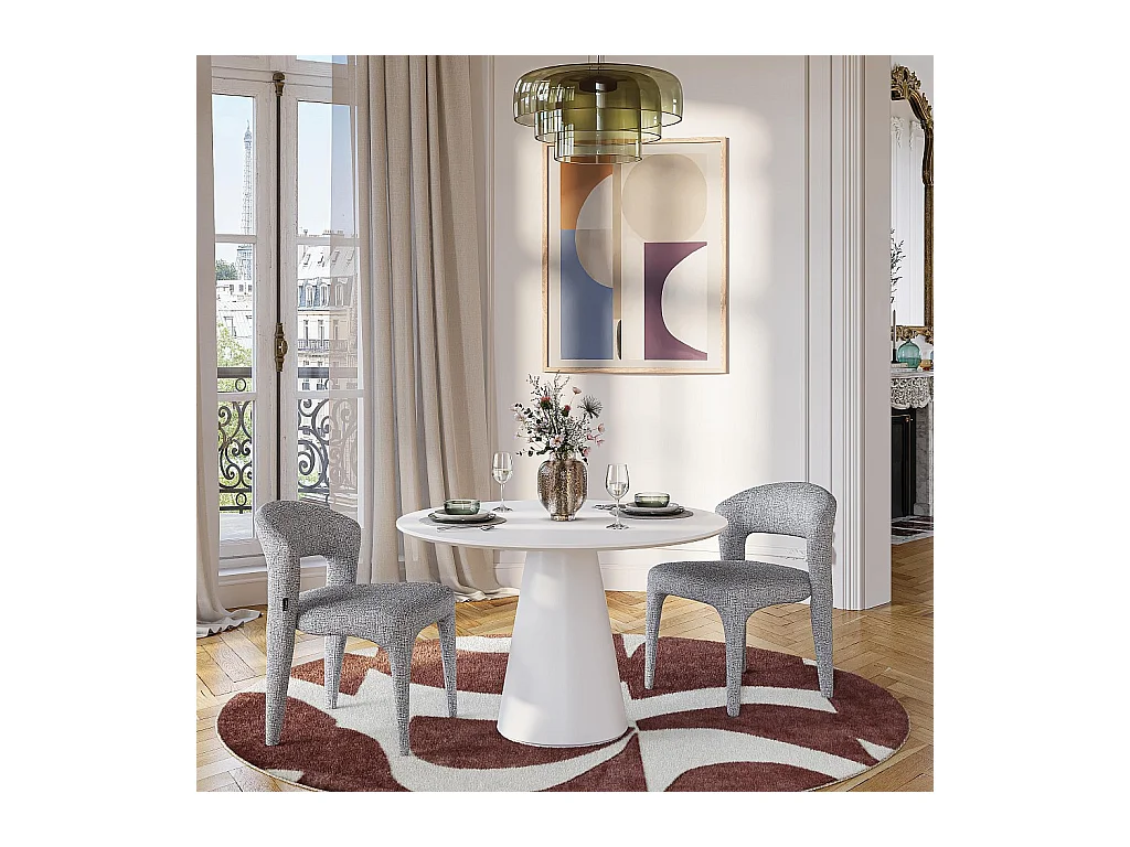 Habitat - Lot de 2 chaises en tissu texturé - Gris chiné - Rimaka