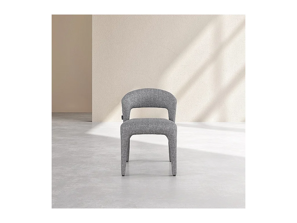 Habitat - Lot de 2 chaises en tissu texturé - Gris chiné - Rimaka
