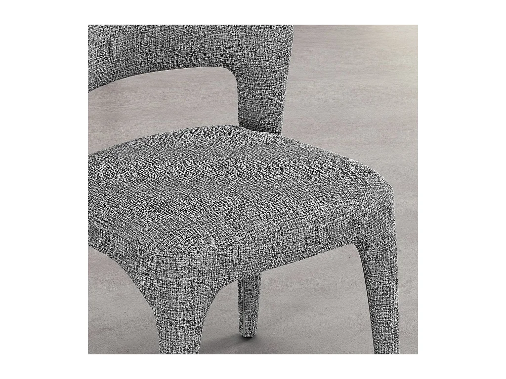 Habitat - Lot de 2 chaises en tissu texturé - Gris chiné - Rimaka