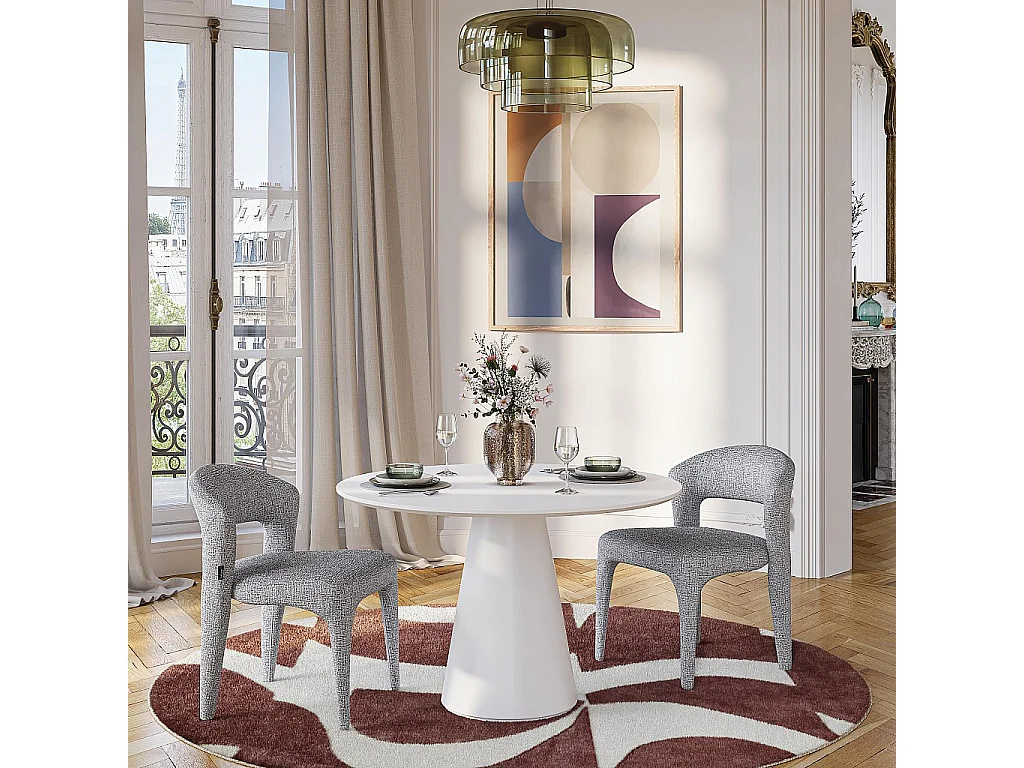 Habitat - Lot de 2 chaises en tissu texturé - Gris chiné - Rimaka