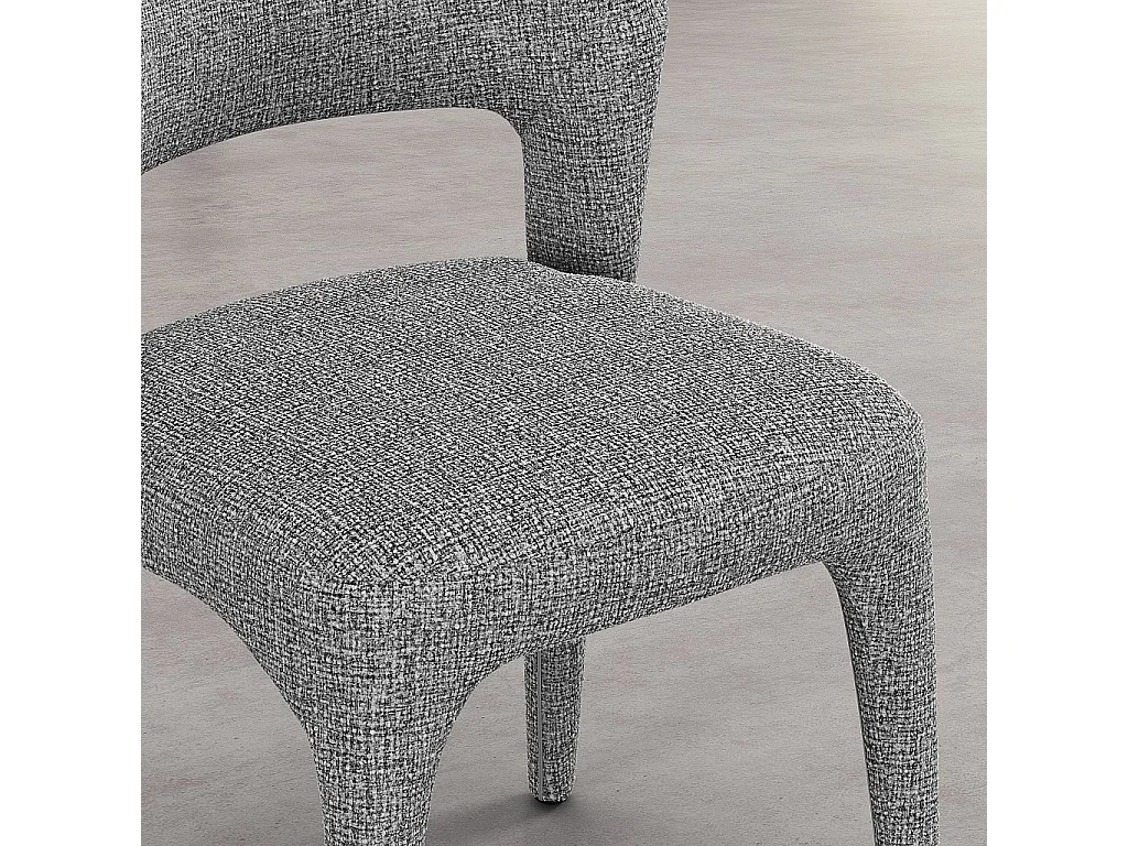Habitat - Lot de 2 chaises en tissu texturé - Gris chiné - Rimaka