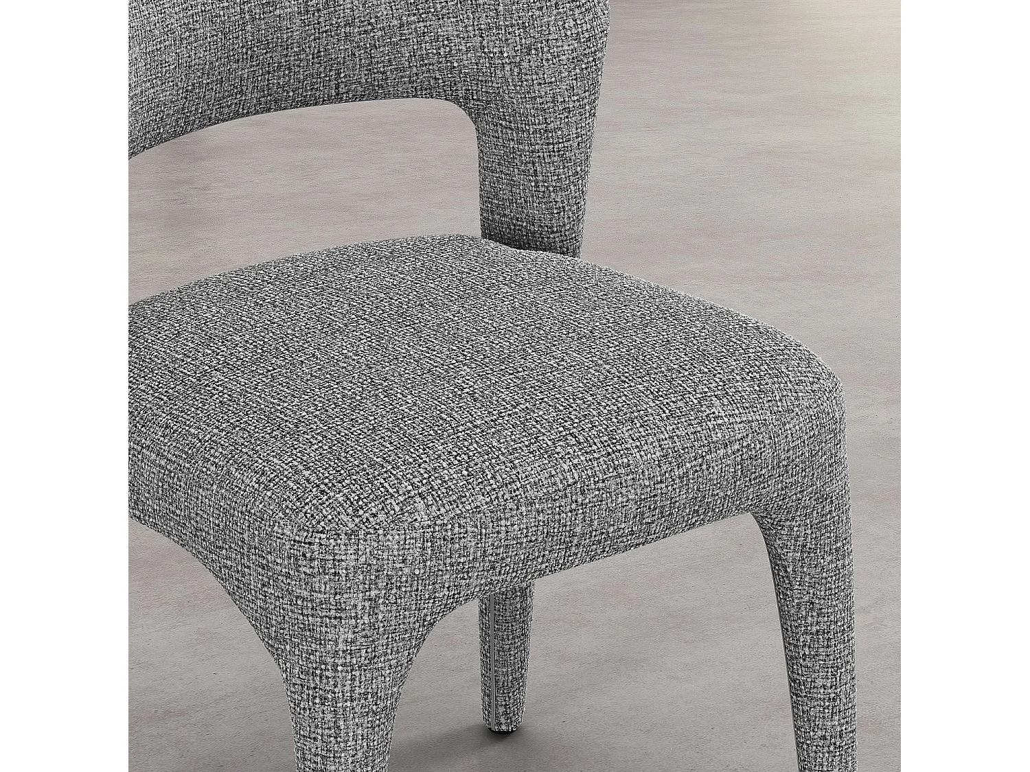 Lot de 2 chaises en tissu texturé - Gris chiné