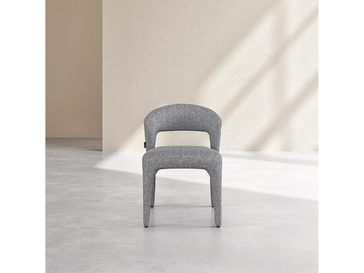 Lot de 2 chaises en tissu texturé - Gris chiné