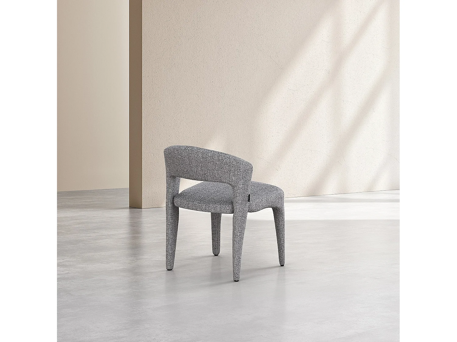 Lot de 2 chaises en tissu texturé - Gris chiné