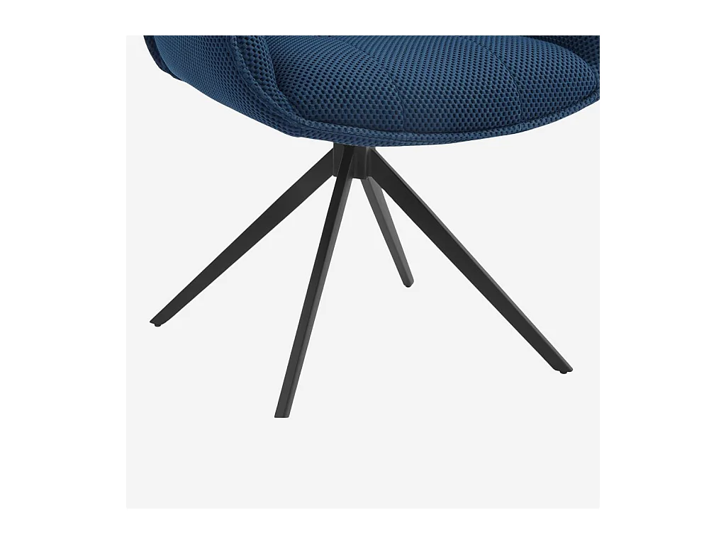 Habitat - Chaise en tissu 3D et métal noir avec accoudoirs - Bleu marine - Carilo