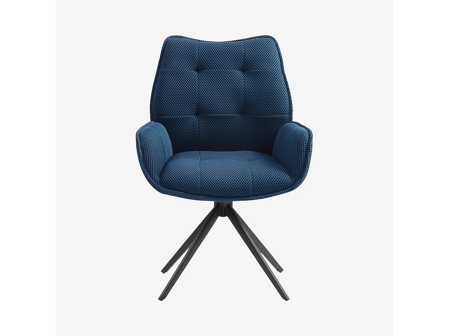 Habitat - Chaise en tissu 3D et métal noir avec accoudoirs - Bleu marine - Carilo