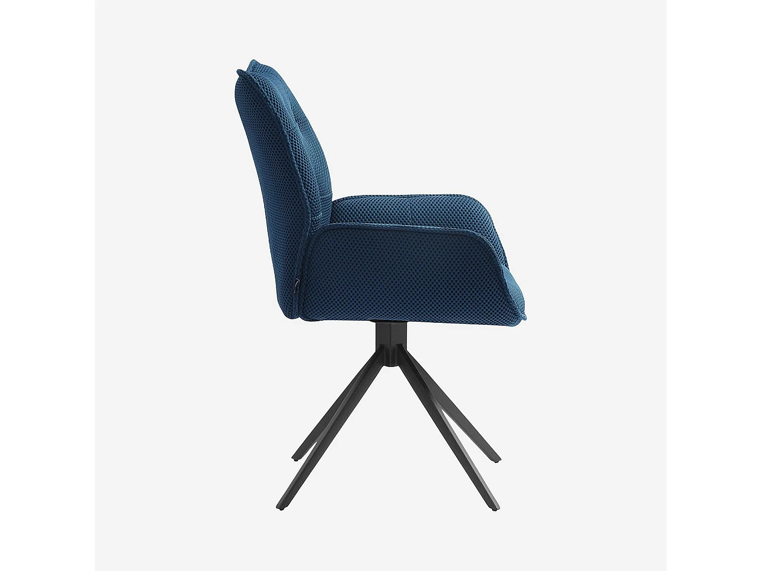 Habitat - Chaise en tissu 3D et métal noir avec accoudoirs - Bleu marine - Carilo