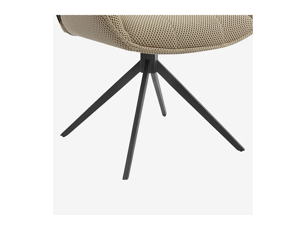 Habitat - Chaise en tissu 3D et métal noir avec accoudoirs - Beige sable - Carilo