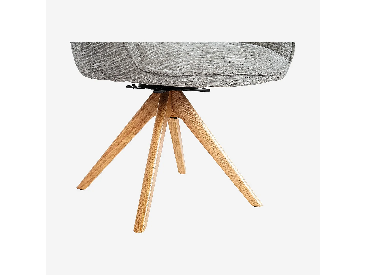 Habitat - Chaise pivotante en tissu et chêne avec accoudoirs - Gris argent - Timiso