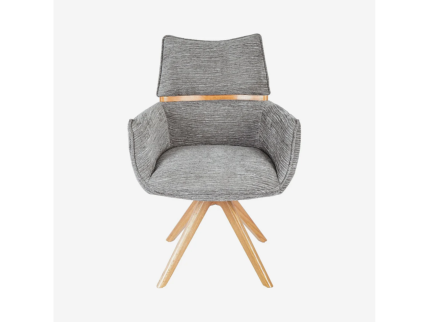 Habitat - Chaise pivotante en tissu et chêne avec accoudoirs - Gris argent - Timiso