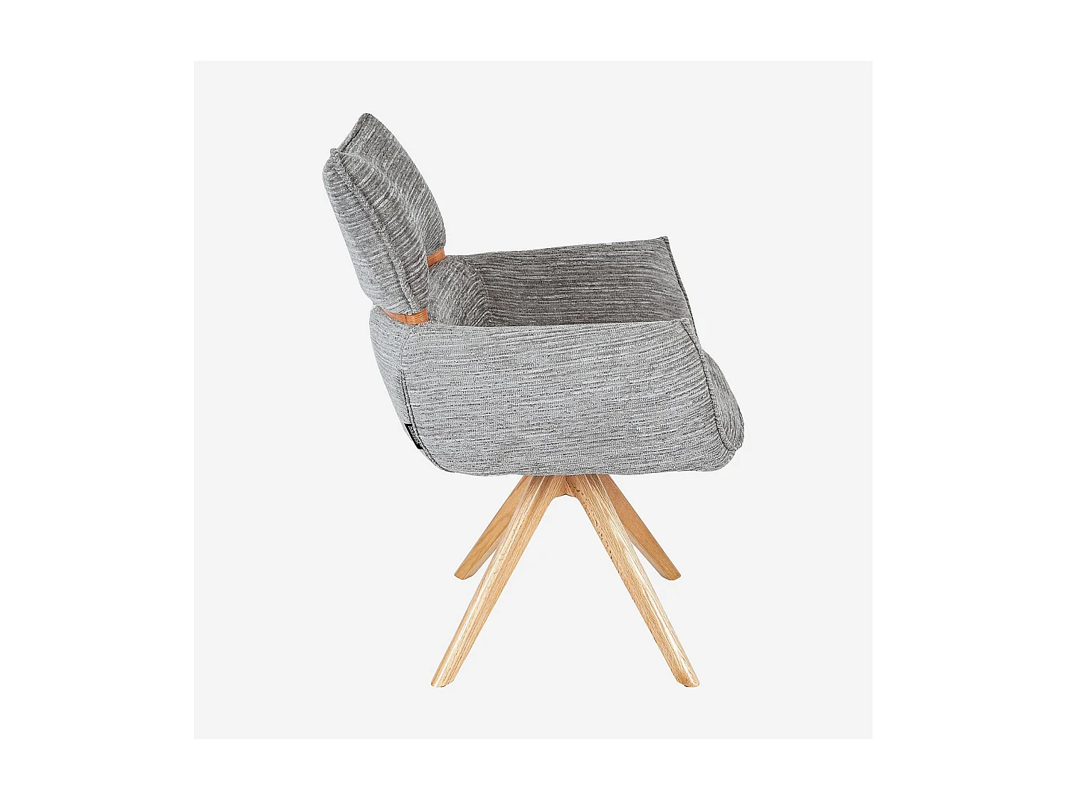 Habitat - Chaise pivotante en tissu et chêne avec accoudoirs - Gris argent - Timiso