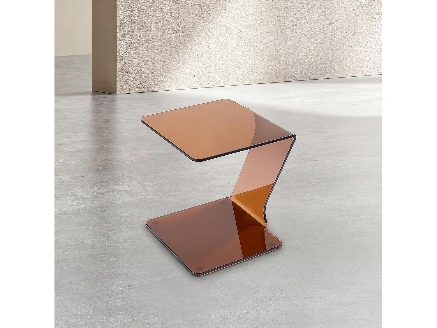 Habitat - Table d'appoint en verre - Marron ambré - Cornuda