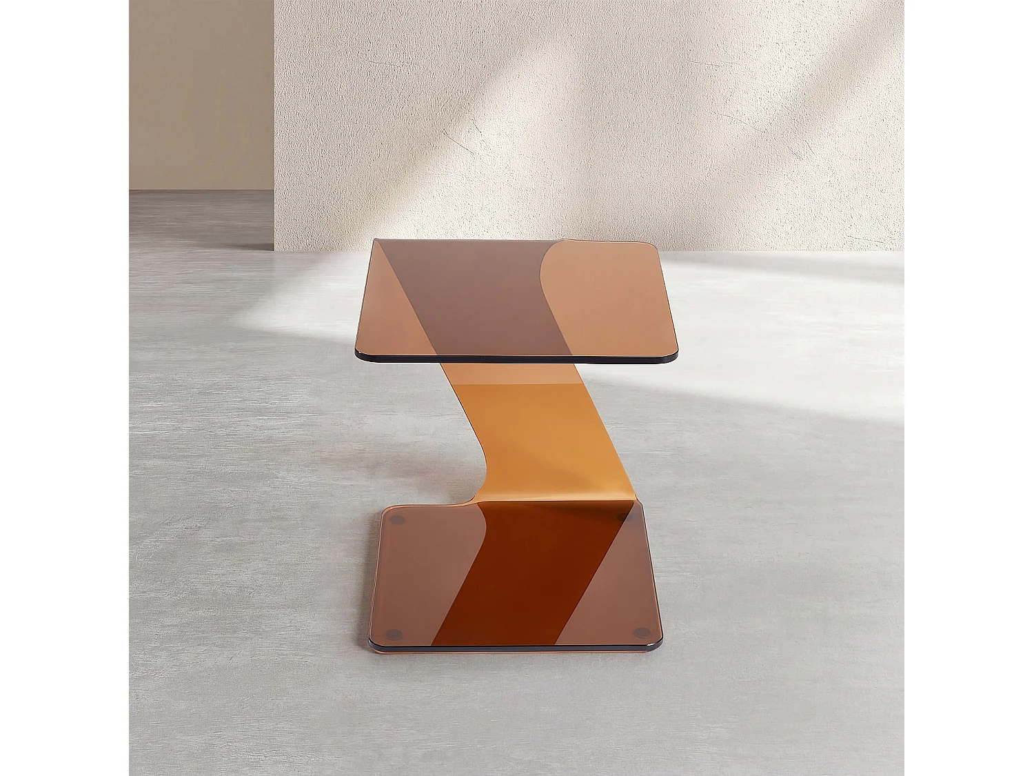 Table d'appoint en verre - Marron ambré