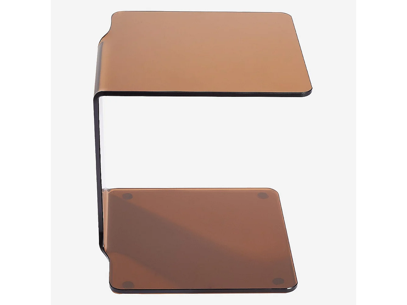 Table d'appoint en verre - Marron ambré