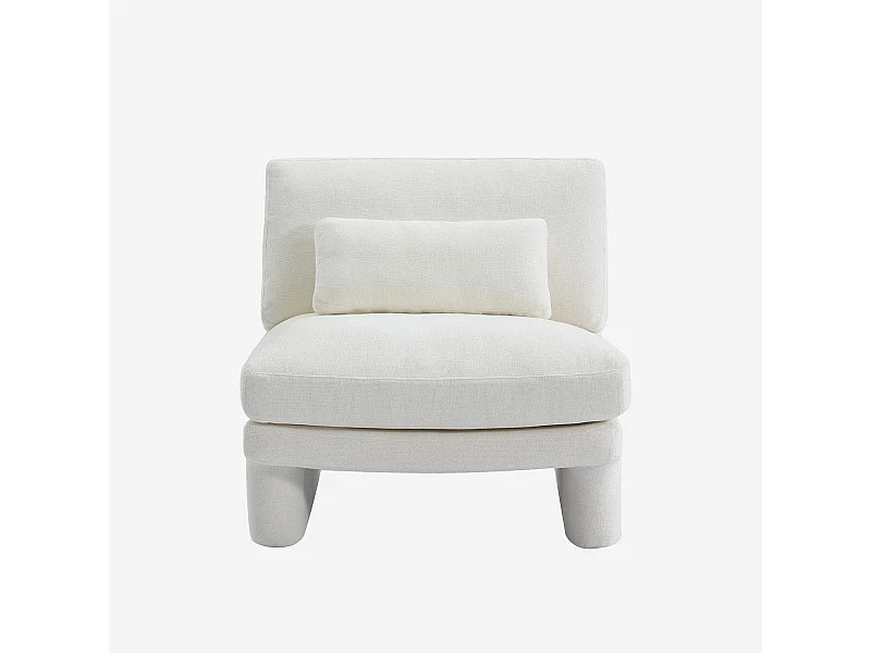 Habitat - Fauteuil en tissu garni de plumes - Blanc - Gaeta