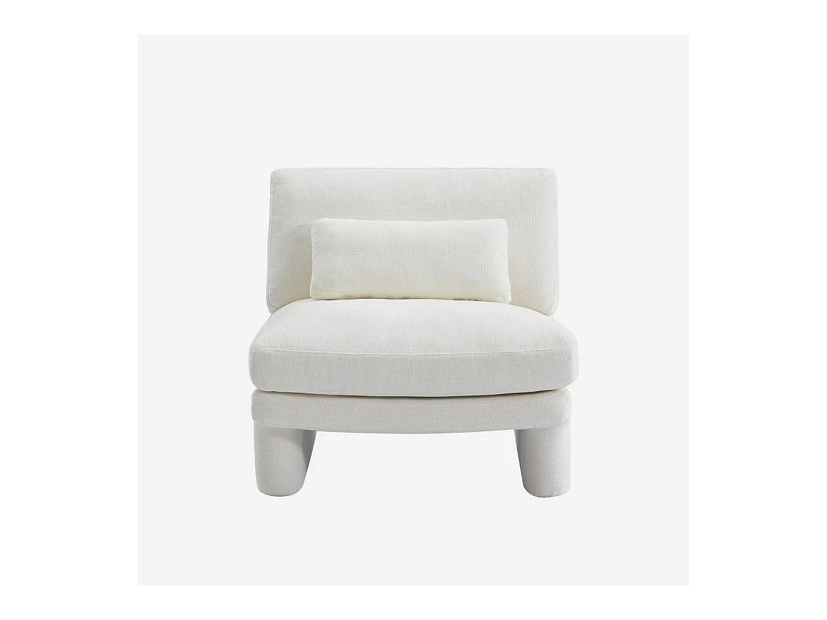 Habitat - Fauteuil en tissu garni de plumes - Blanc - Gaeta