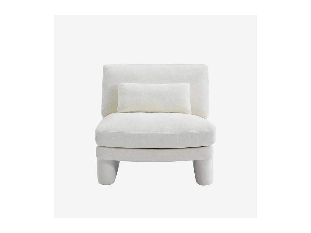 Habitat - Fauteuil en tissu garni de plumes - Blanc - Gaeta