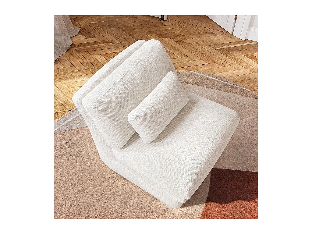 Habitat - Fauteuil en tissu garni de plumes - Blanc - Gaeta
