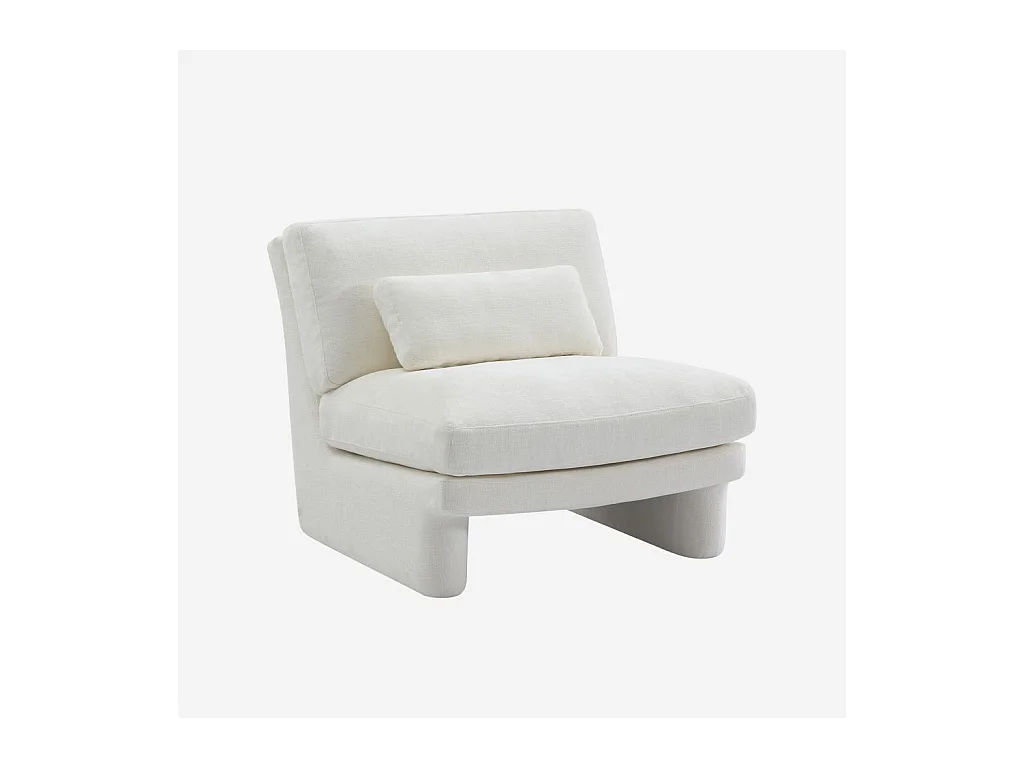 Habitat - Fauteuil en tissu garni de plumes - Blanc - Gaeta