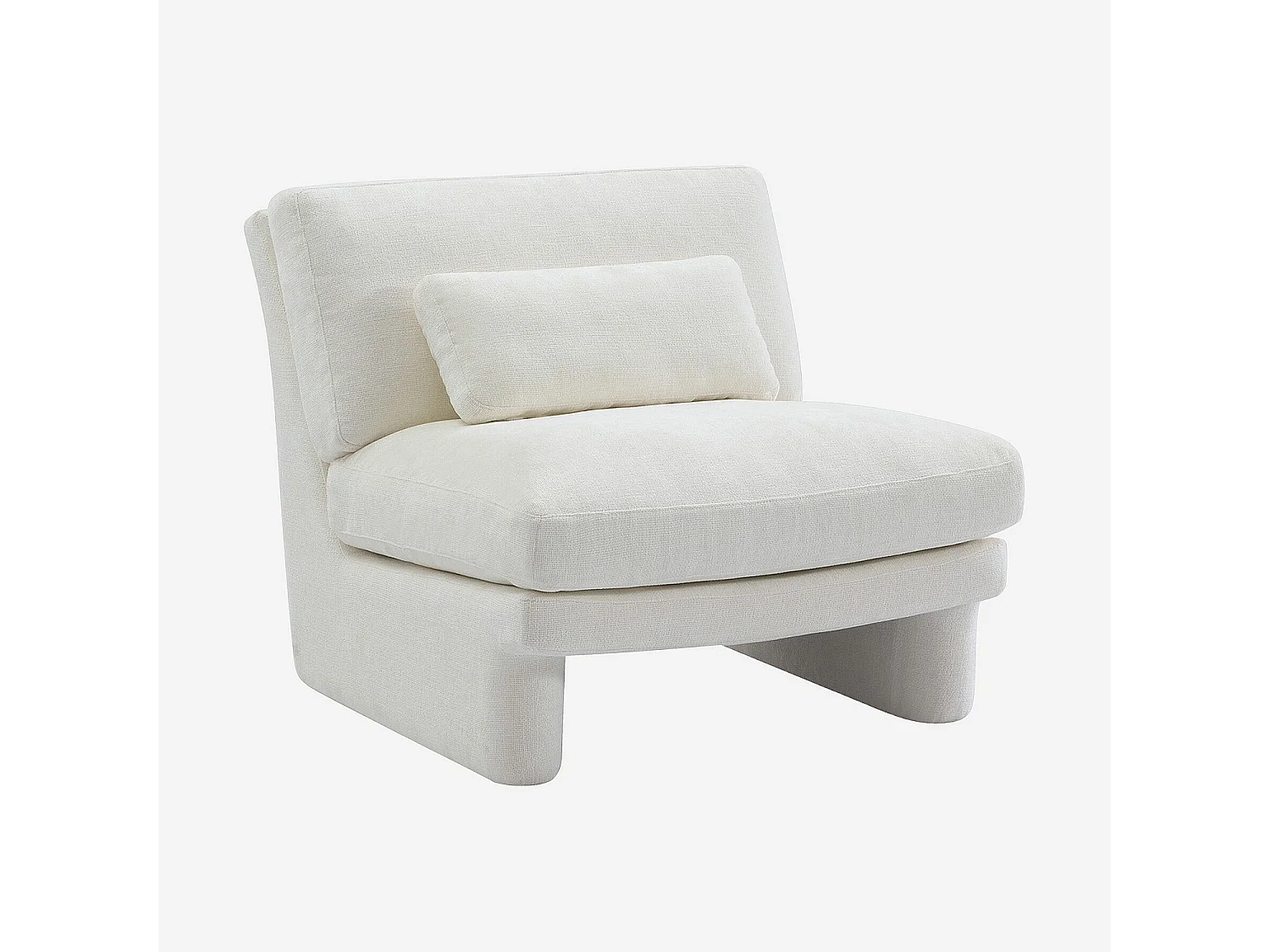 Habitat - Fauteuil en tissu garni de plumes - Blanc - Gaeta