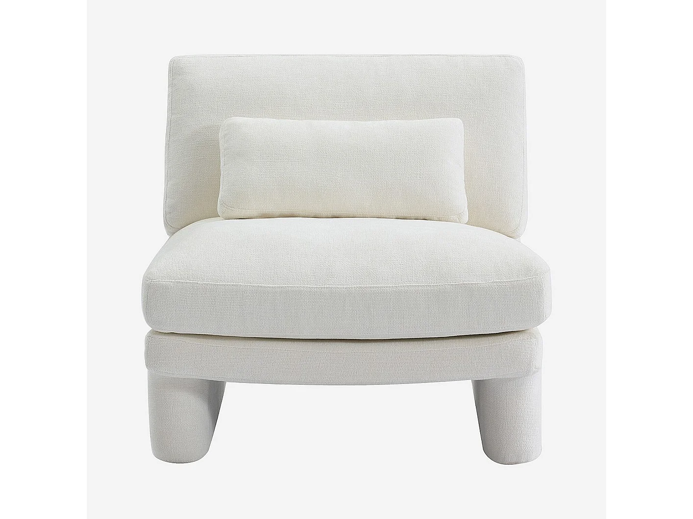 Fauteuil en tissu garni de plumes - Blanc