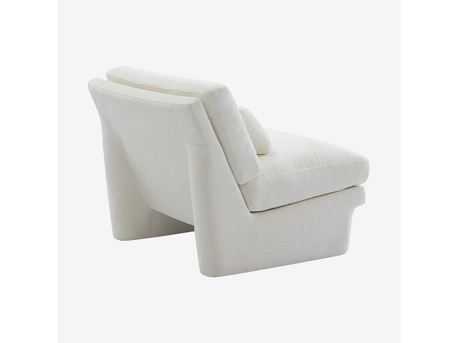 Fauteuil en tissu garni de plumes - Blanc