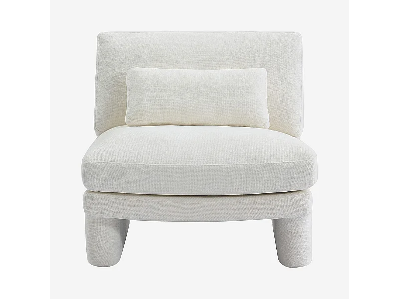 Habitat - Fauteuil en tissu garni de plumes - Blanc - Gaeta