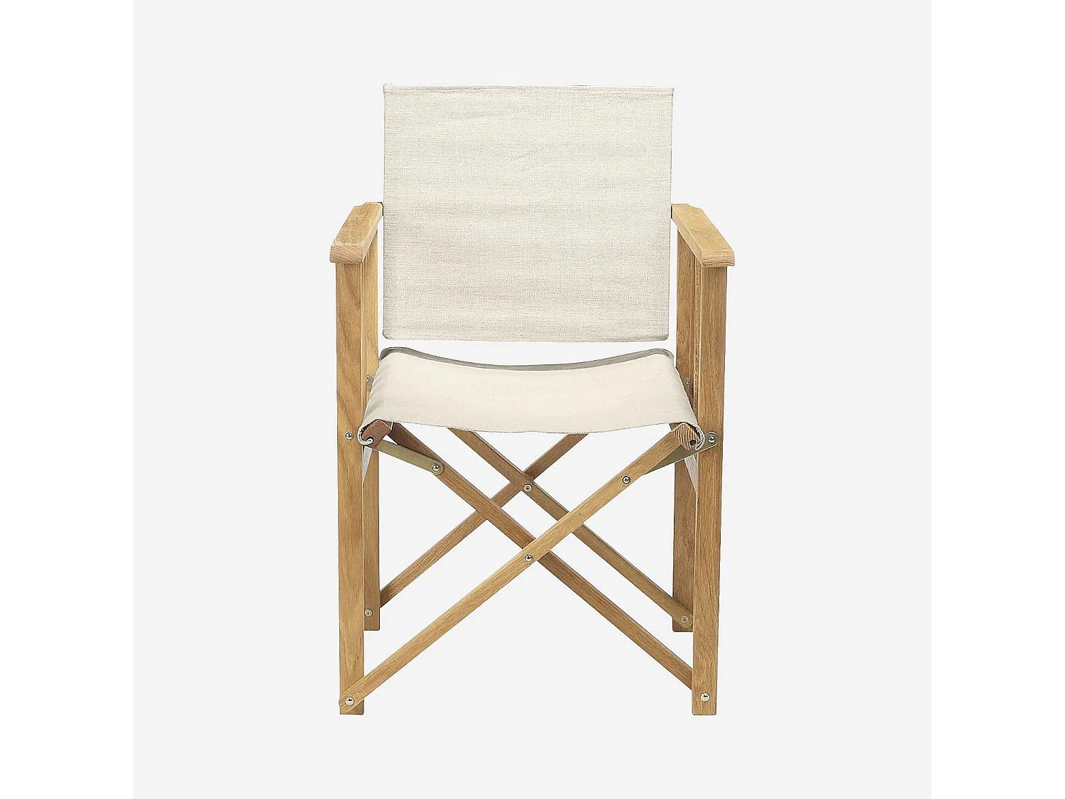 Habitat - Lot de 2 chaises de jardin pliantes en chêne et toiles en coton - Écru - Africa