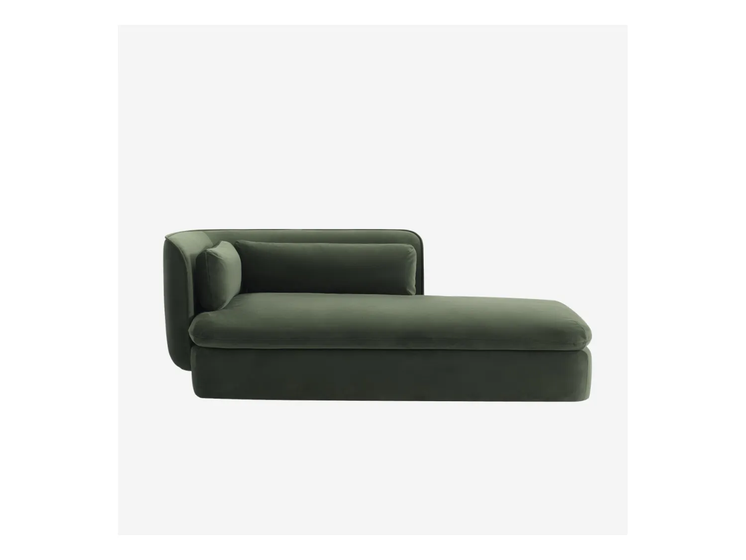 Habitat - Méridienne droite en tissu garnie de plumes - Vert kaki - Kalmia