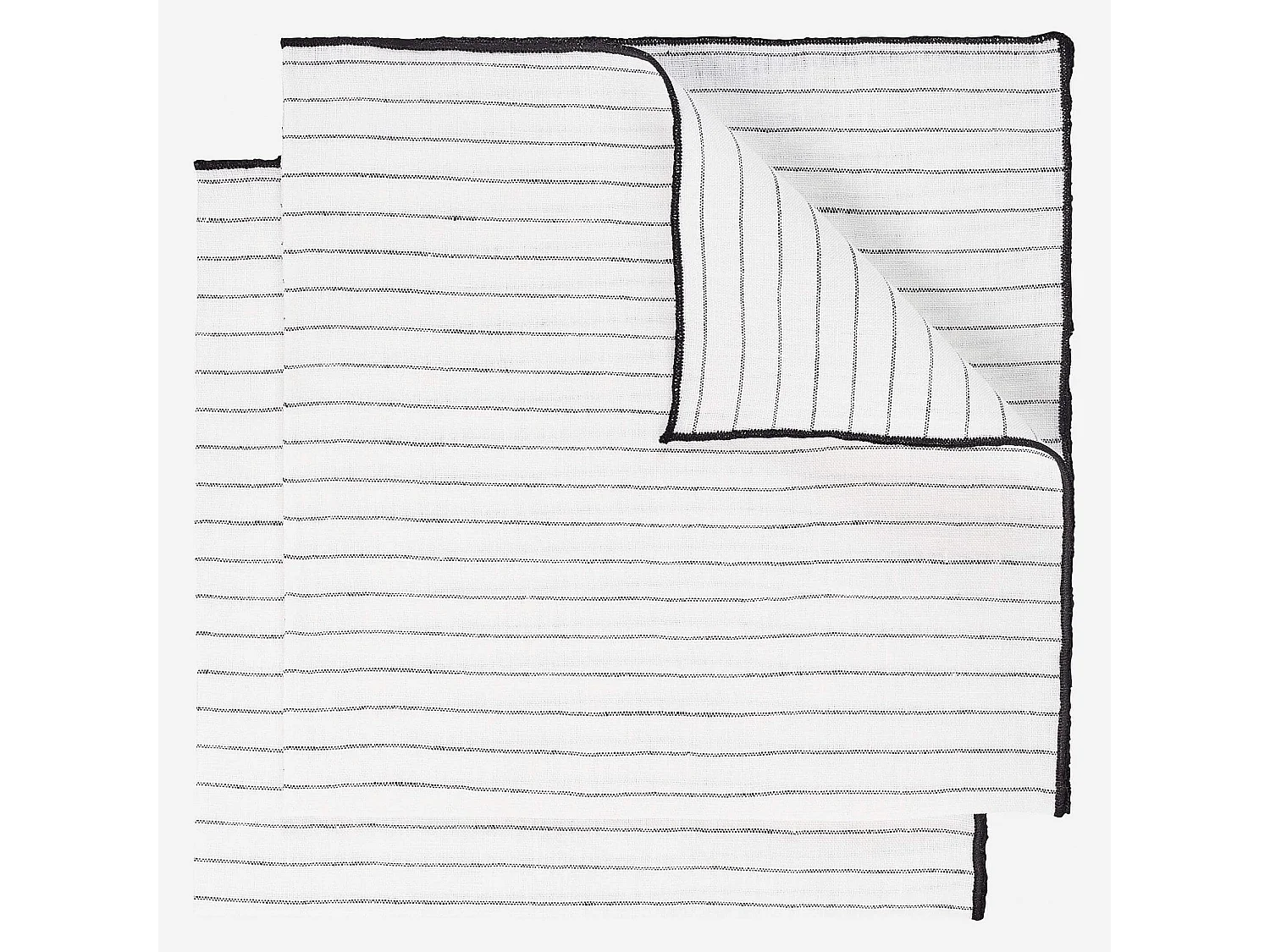 Habitat - Lot de 2 serviettes de table en lin - 45 x 45 cm - Rayures noires (Lot de 2) - Linen